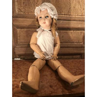 Importante Poupee Unis France Porcelaine 301 82cm