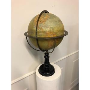 Grand Globe Terrestre Ou Mappemonde Maison Ch Perigot Fin XIXème H : 60 cm