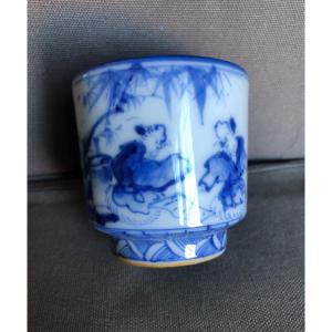 Pot A Pinceau - Calligraphie - Porcelaine Du Vietnam Bleue Et Blanc époque XIXème 