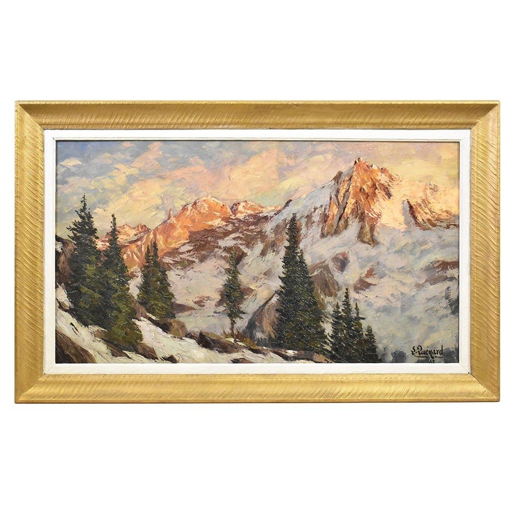 Landscape Painting, Mountain Landscape Painting, Alps, Oil On Canvas, XX. (qp475)