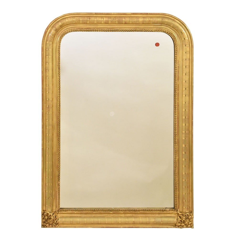 Miroir Louis Philippe, Rectangulaire, Miroirs Doré Anciens, XIXè Siècle. (SP153)-photo-2