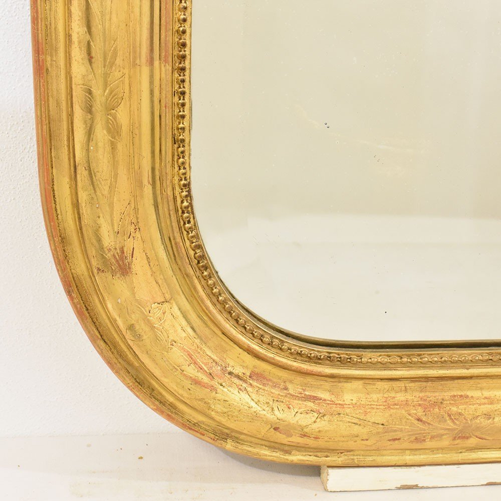 Miroir Louis Philippe, Rectangulaire, Miroirs Doré Anciens, XIXè Siècle. (SPC160)-photo-4