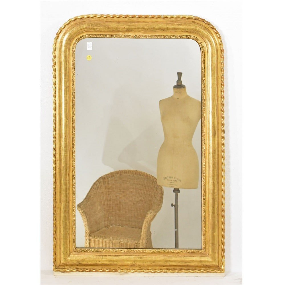 Miroir Louis Philippe, Rectangulaire, Miroirs Doré Anciens, XIXè Siècle. (SP164)-photo-3