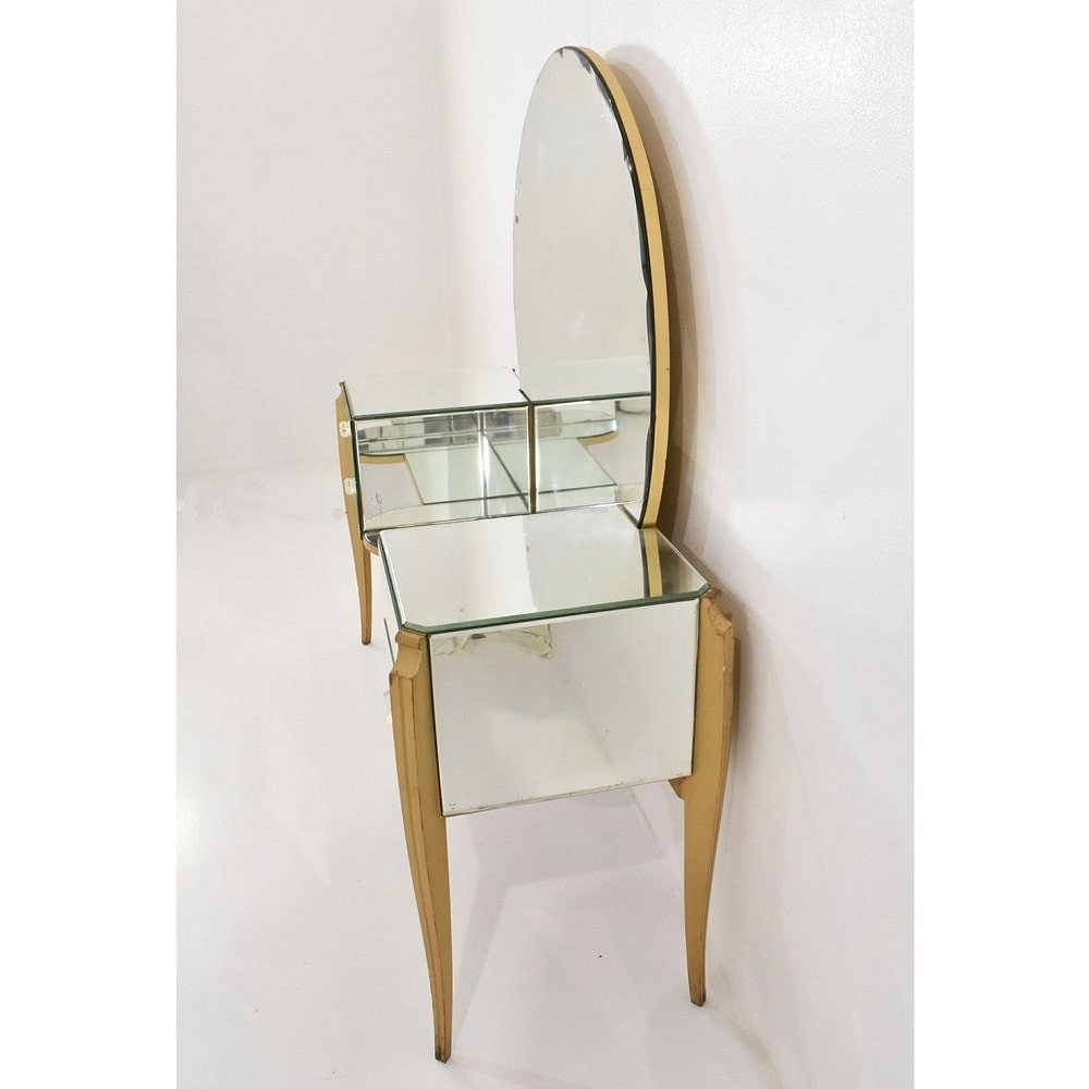 Glass Dressing Table For Ledies, Large  Coiffeuse, French 1950s. (mco35)-photo-2