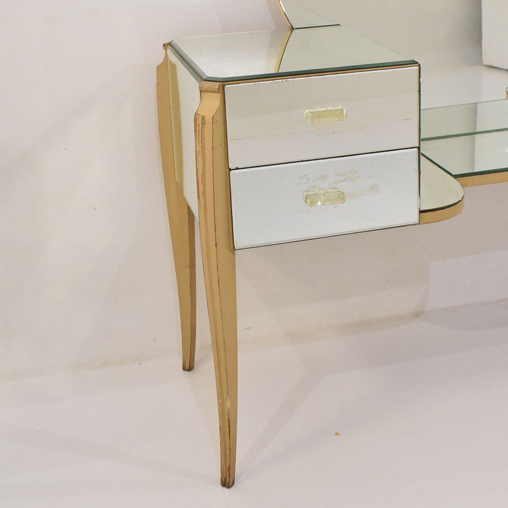 Glass Dressing Table For Ledies, Large  Coiffeuse, French 1950s. (mco35)-photo-3