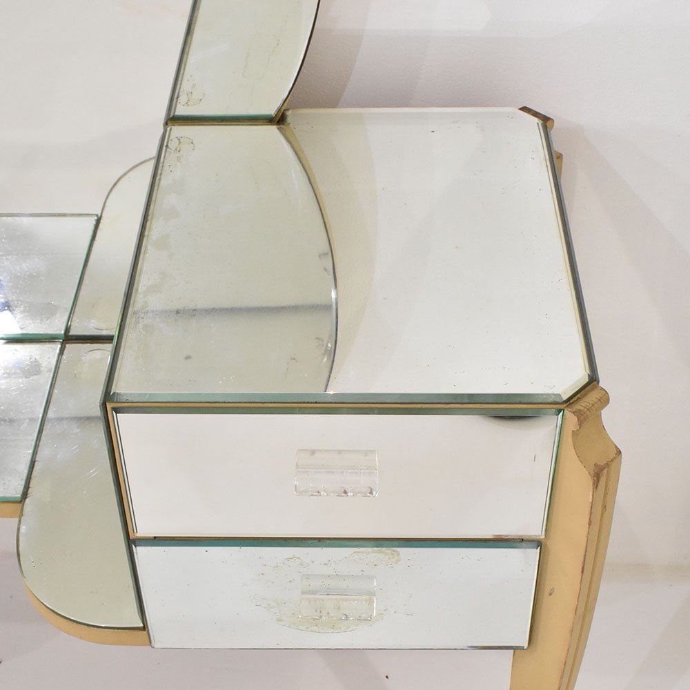 Glass Dressing Table For Ledies, Large  Coiffeuse, French 1950s. (mco35)-photo-2