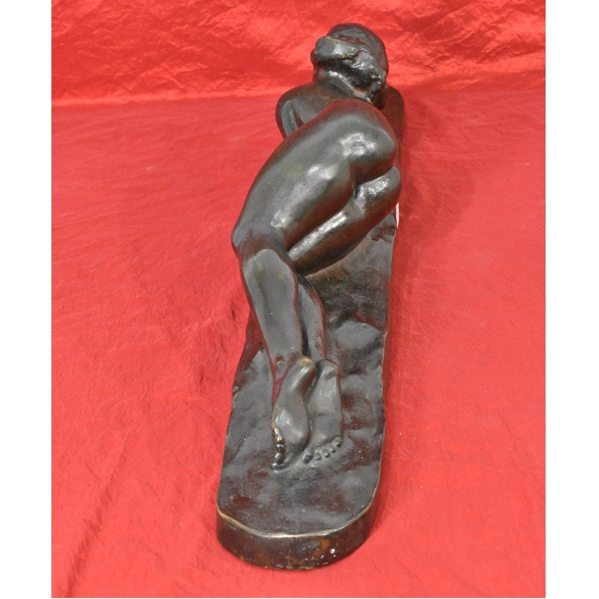 Antique Bronze Statues, Naked Woman, Amedeo Gennarelli, 20th Century, Art Deco. (stb78)-photo-2