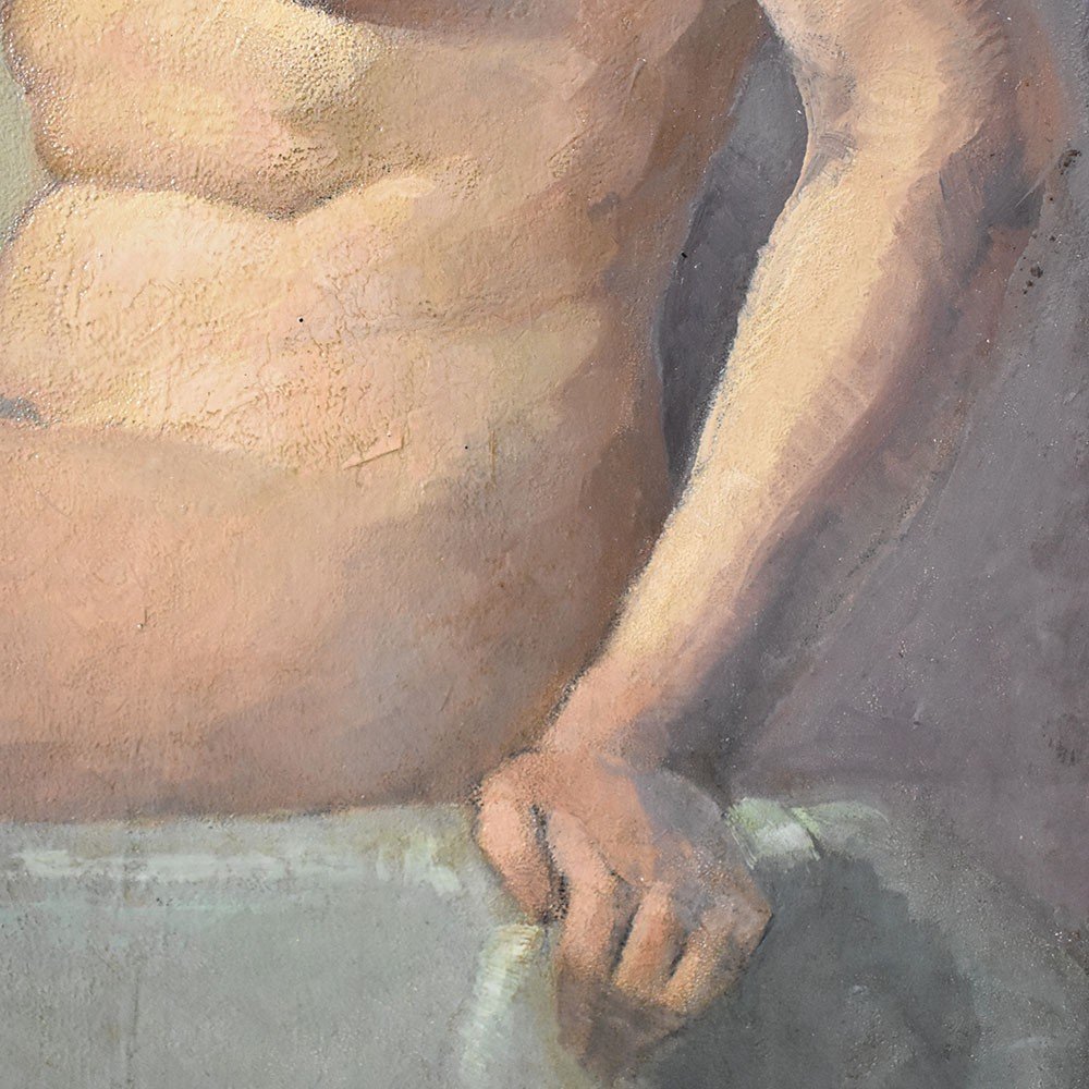 Nude Woman Painting, Art Déco, Naked Woman, XX Century. (qn569)-photo-3