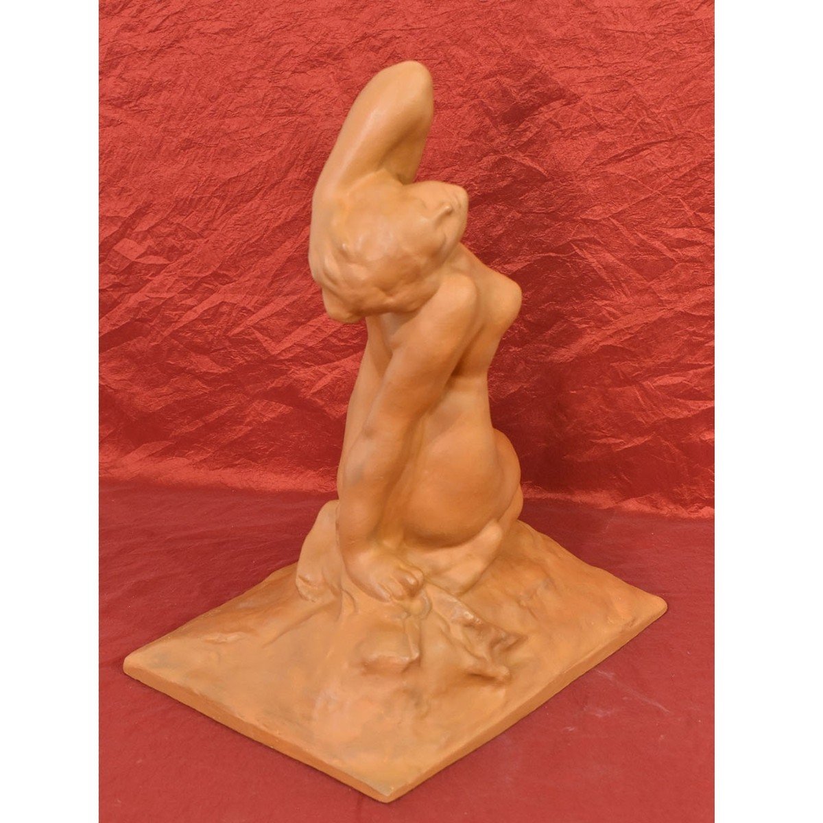 Art Déco Sculpture, Terracotta, Young Woman Nude, Amedeo Gennarelli, 20th Century. (stte85)-photo-2
