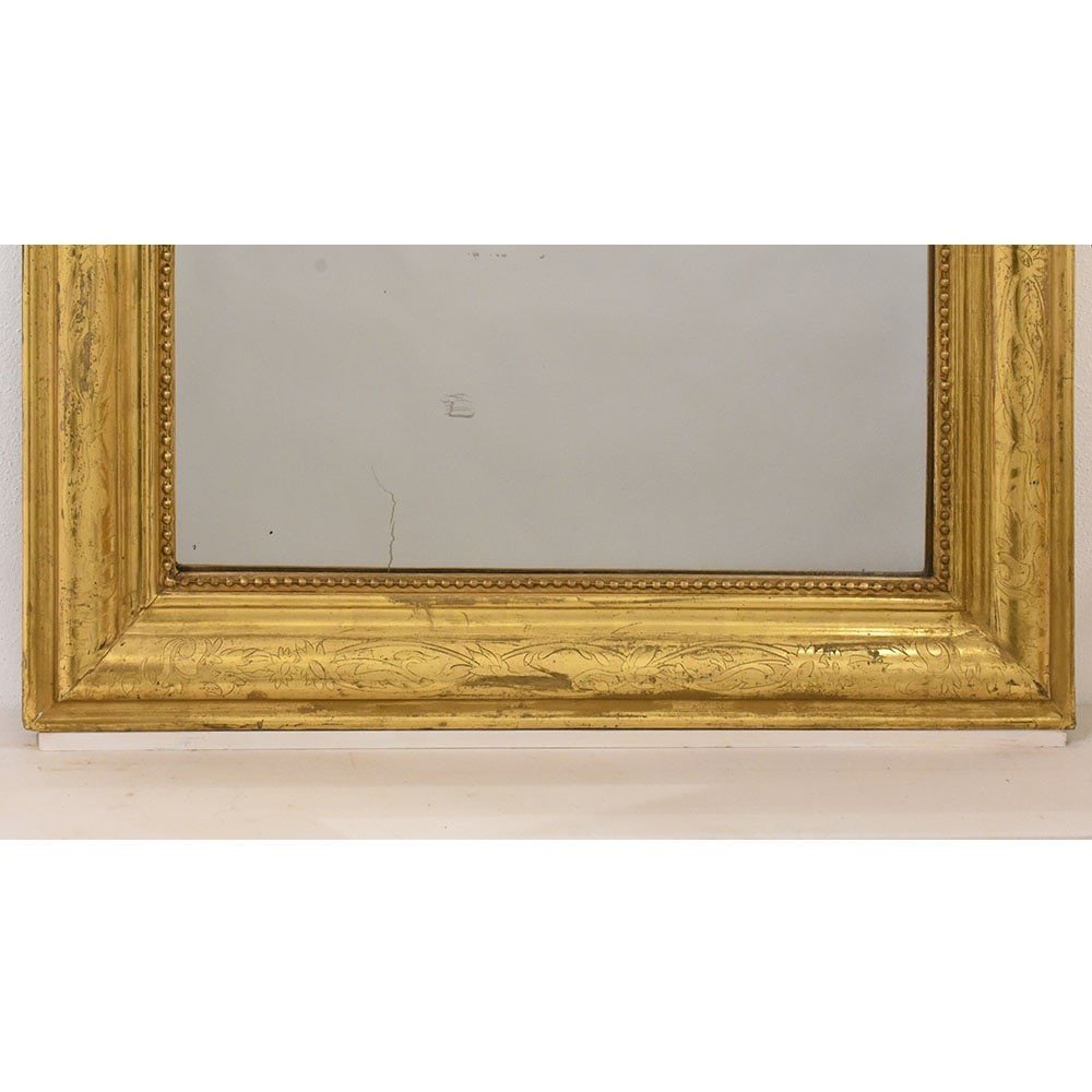 Antique Louis Philippe Mirror, Gilded Wall Mirror, Antique Gold Leaf Mirror, XIX . (sp175)-photo-1