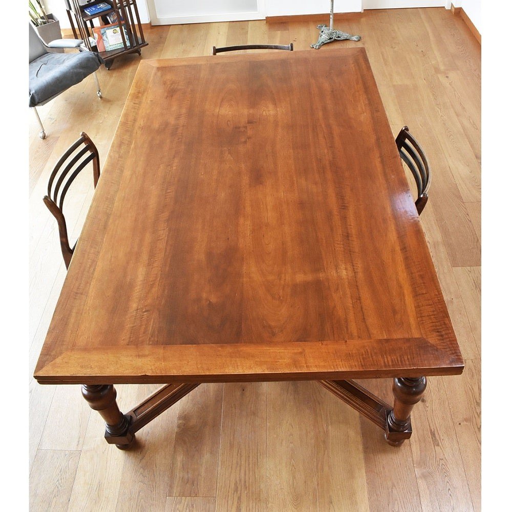 Meubles Anciens, Grande Et Raffinée Table Rectangulaire  À Allonger, Noyer, XIX Siècle. (TAV36)-photo-8