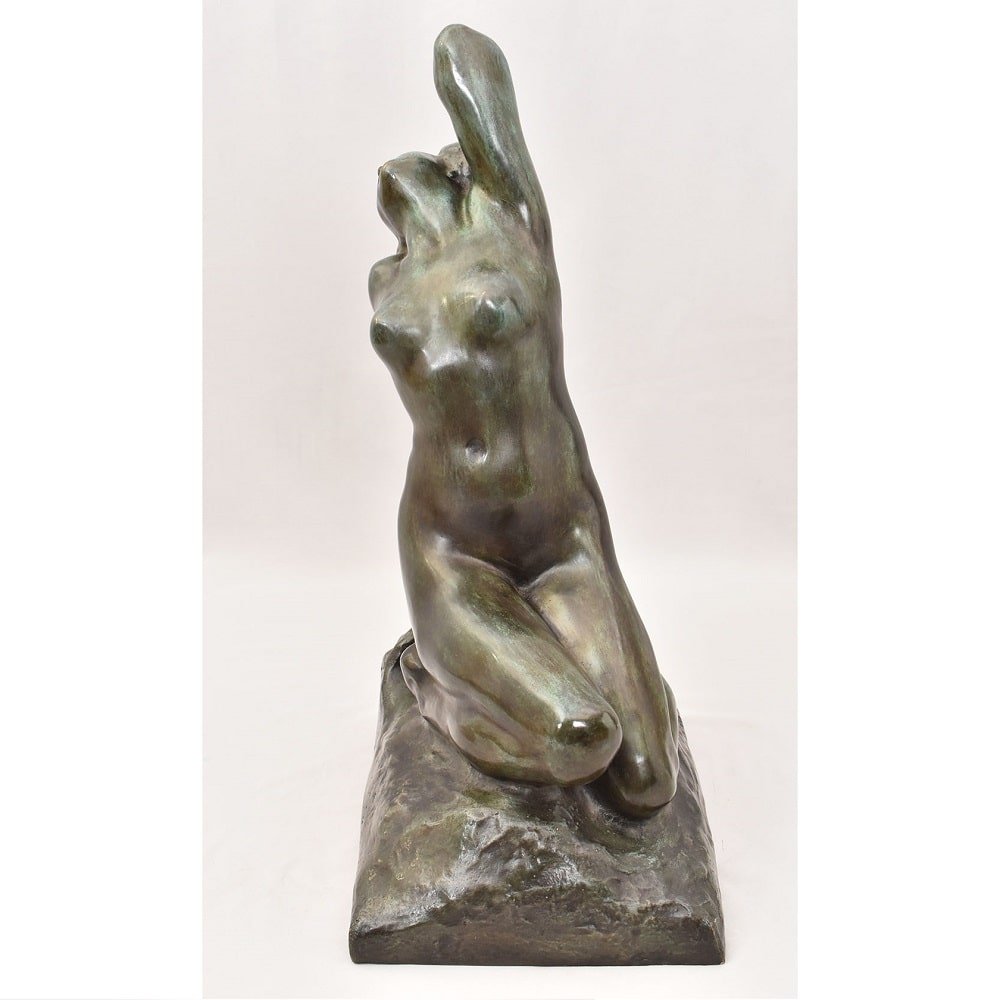 Antique Bronze Statues, Naked Woman, Amedeo Gennarelli, 20th Century, Art Deco. (stb89)-photo-1