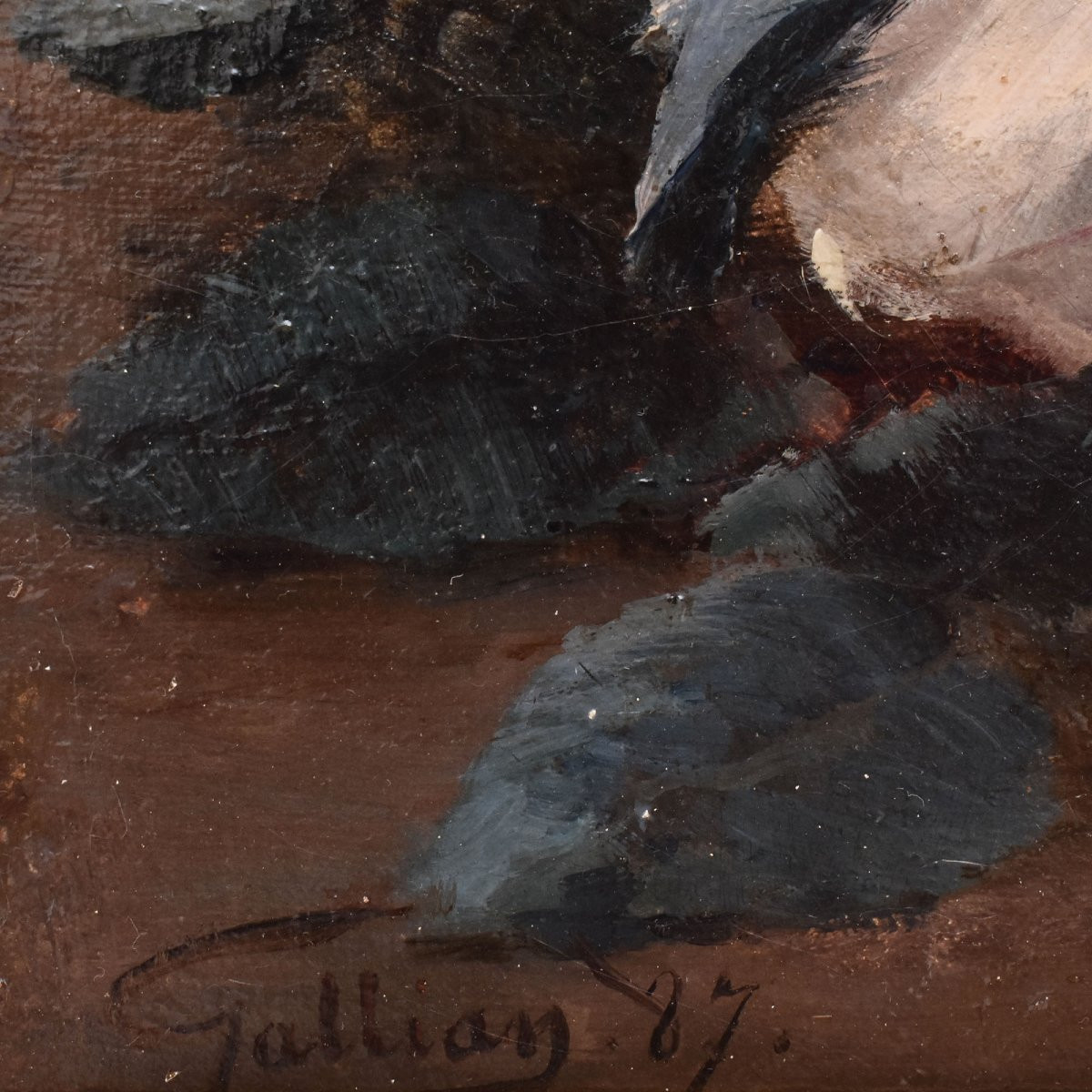 Still Life Painting, Flowers Painting, Pink And White Roses, Jeté De Roses, Antique Oil (qf687)-photo-5