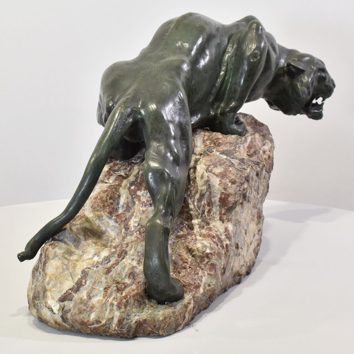 Sculptures Anciennes En Bronze, Grande Lionne, Giacomo Merculiano, Art Deco, XX Siècle (STB103)-photo-2