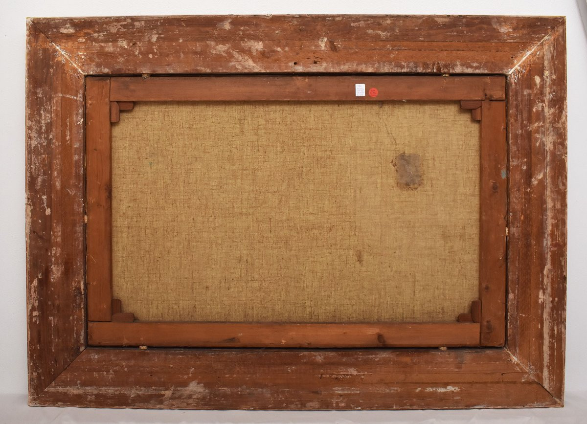 Tableau Marine Ancien, Fausto Pratella, Marine Au Coucher Du Soleil, Début Du XX Siècle (QM688)-photo-6
