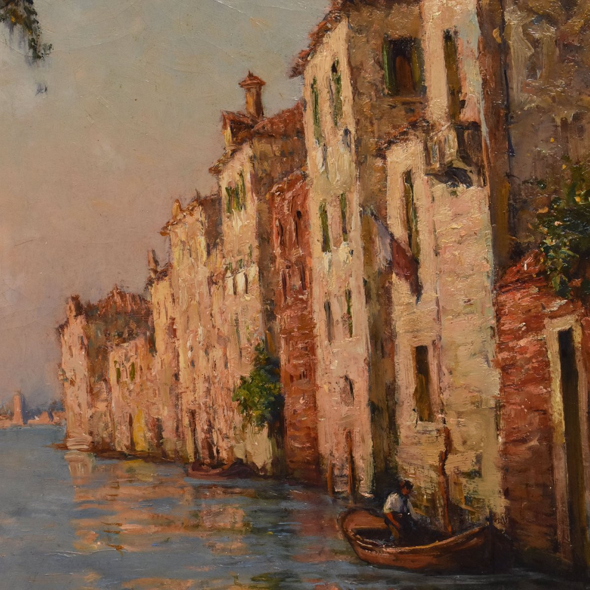 Tableau Ancien, Victor Brugairolles, Vue De Venise, XX Siècle (QP694)-photo-4