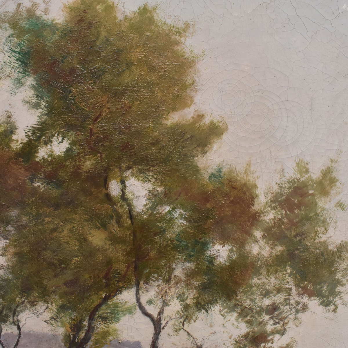 PAYSAGES AVEC OLIVIERS, CÔTE MÉDITERRANÉENNE, EMILIO FILIPPINI, HUILE SUR TOILE, XX. (QP697)-photo-4