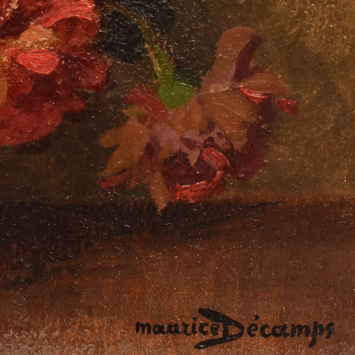 Art Deco Still Life Painting, Flowers Vase Painting, Zinnias And Gerberas,  Canvas, (qf700)-photo-5