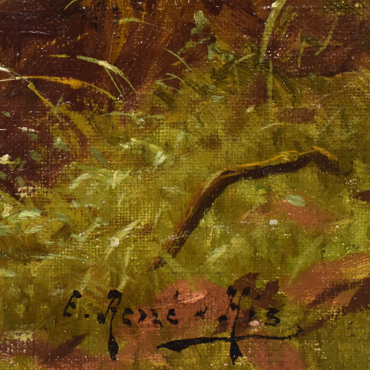 Tableau Ancien Paysages Avec Rivière, Edmond His, Huile Sur Toile, XXème Siècle. (QP703)-photo-5