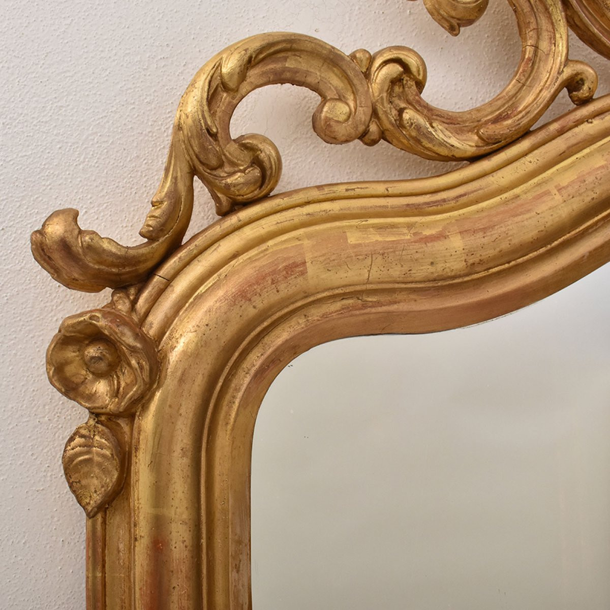 Antique Gold Leaf Mirror,  Wall Mirror With Grape Cluster, Louis Philippe Mirror, XIX (spc194)-photo-3