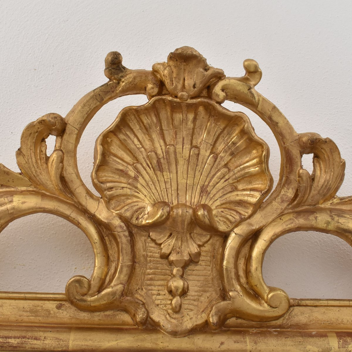 Miroir Louis Philippe Avec Coquille, Miroir Doré Ancien, XIXè Siècle. (SPC195)-photo-2