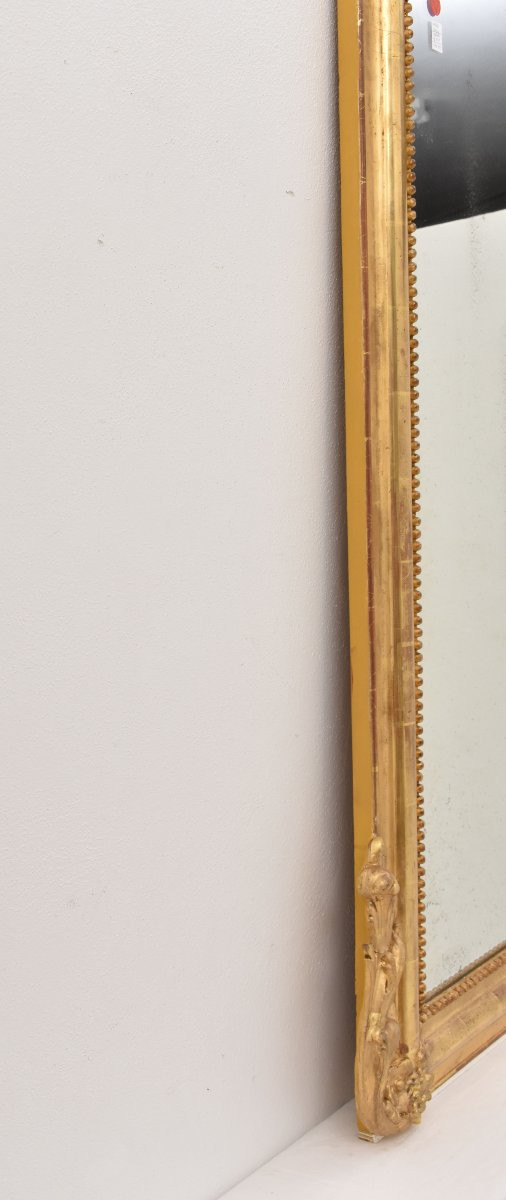 Miroir Louis Philippe Avec Coquille, Miroir Doré Ancien, XIXè Siècle. (SPC195)-photo-6