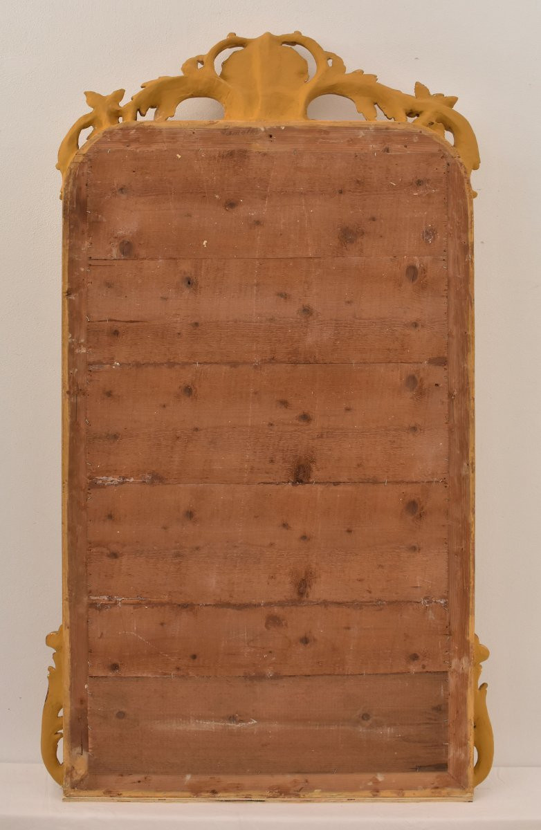 Miroir Louis Philippe Avec Coquille, Miroir Doré Ancien, XIXè Siècle. (SPC195)-photo-7