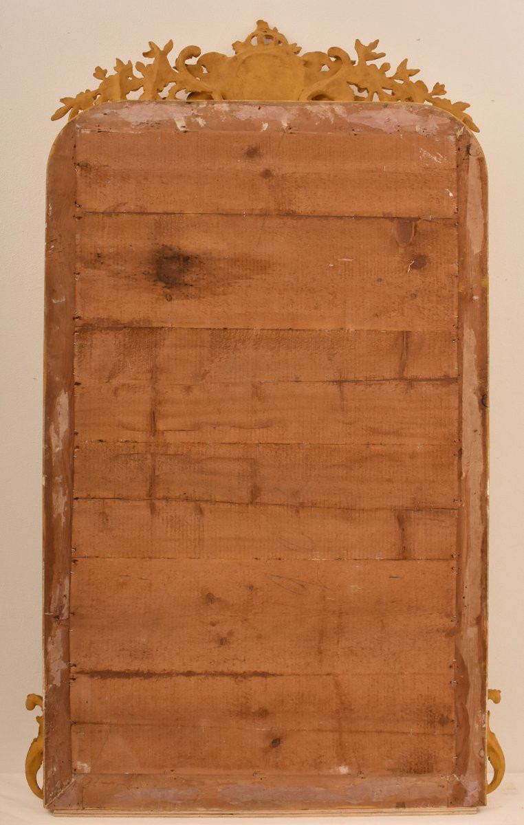 Miroir Louis Philippe, Miroirs Doré Anciens Avec Fleurs Et Putti, XIXè Siècle. (SPC203)-photo-7