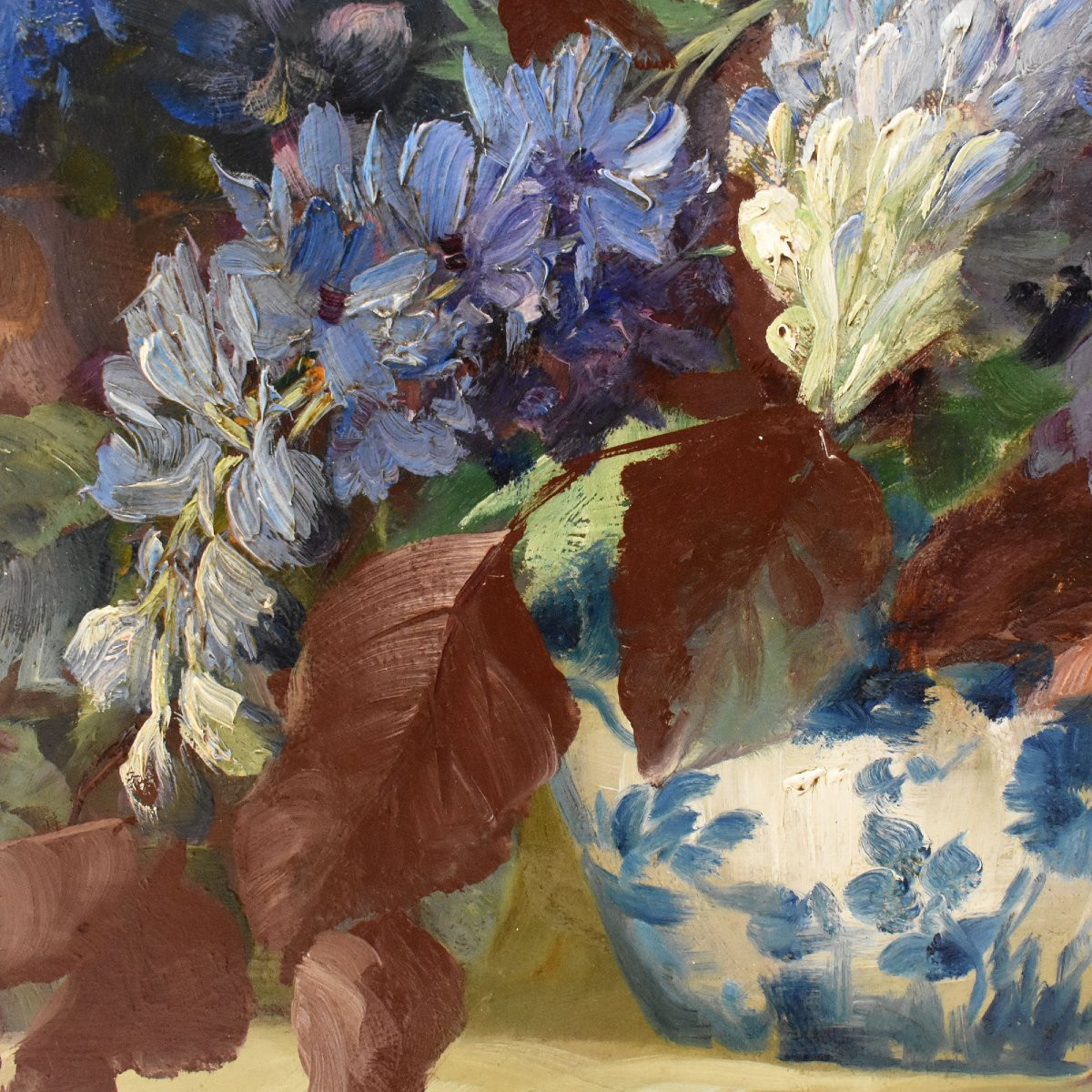 Beautiful Flower Paintings, Delphinium, Oil Painting, Julien Stappers, Art Deco, XX (qf713)-photo-4