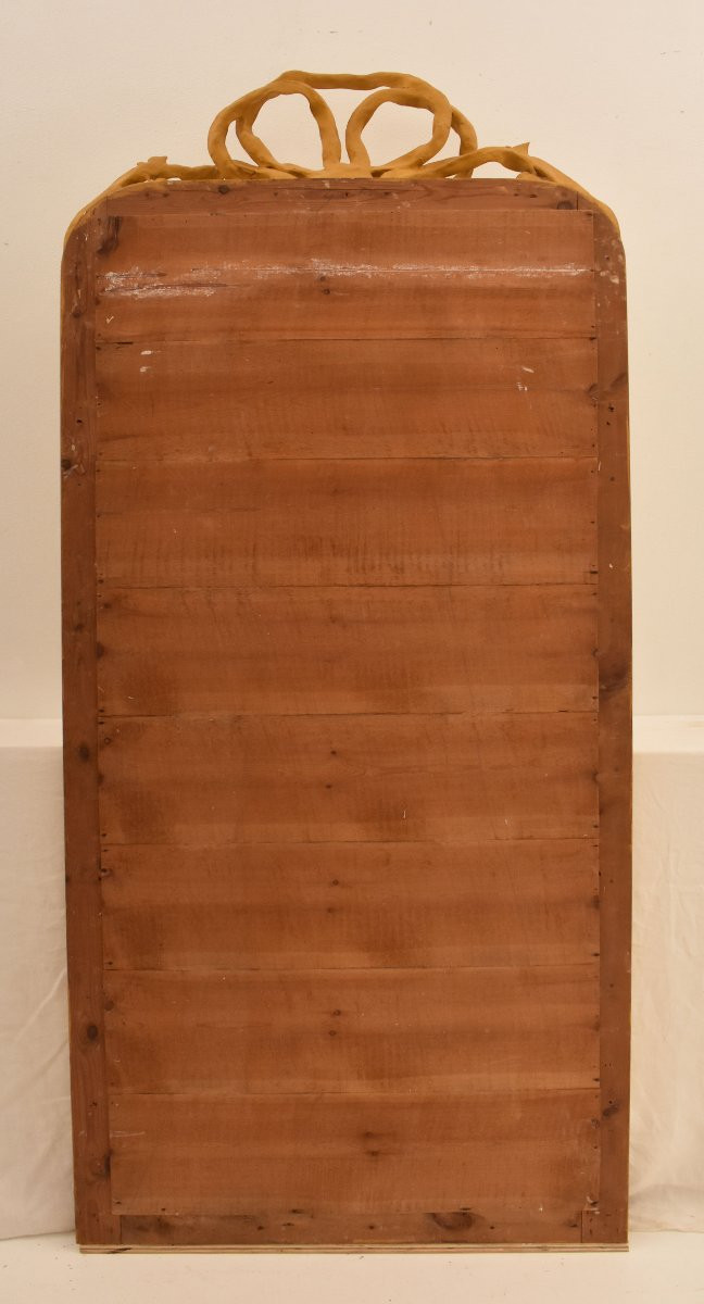 Antique Gold Leaf Mirror, Rectangular Wall Mirror With Love Knot, Louis Philippe, XIX (spc206)-photo-7