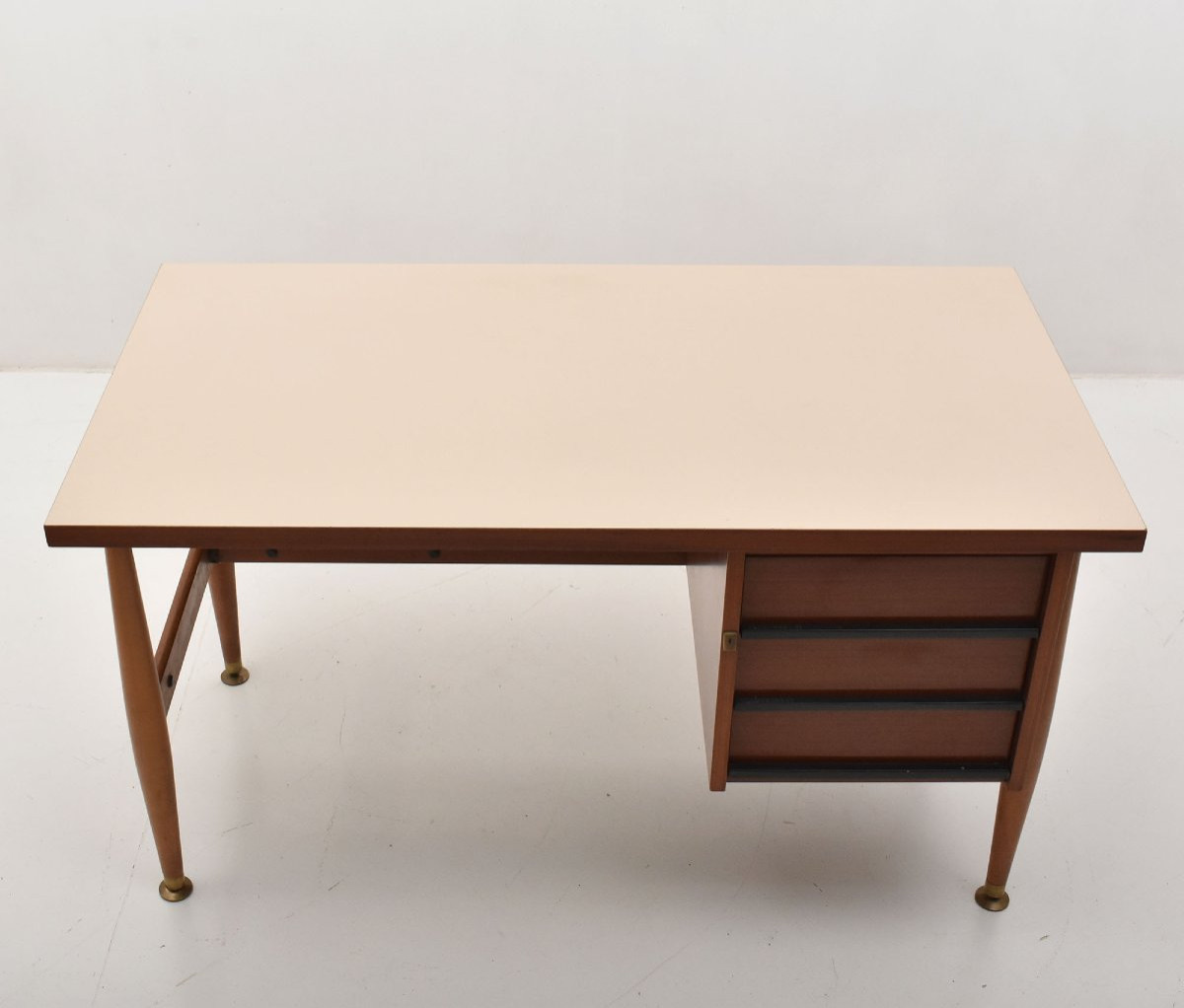 Schirolli-signed Desk, Vintage, Italian Mid-century Modern Design, XX Century. (scr42)-photo-2