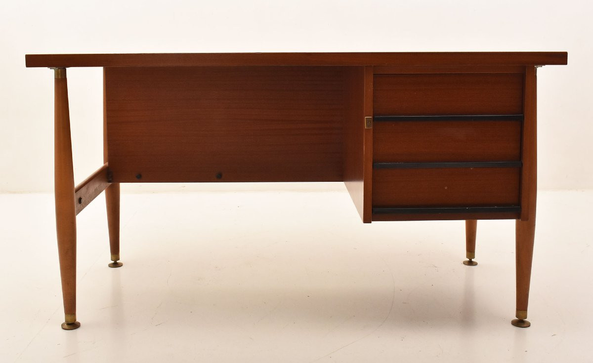 Schirolli-signed Desk, Vintage, Italian Mid-century Modern Design, XX Century. (scr42)-photo-3
