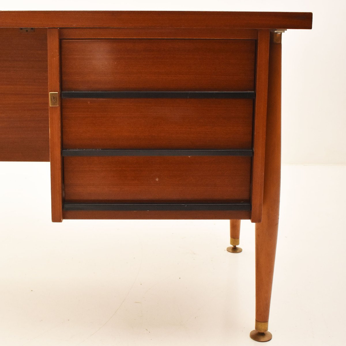 Schirolli-signed Desk, Vintage, Italian Mid-century Modern Design, XX Century. (scr42)-photo-4