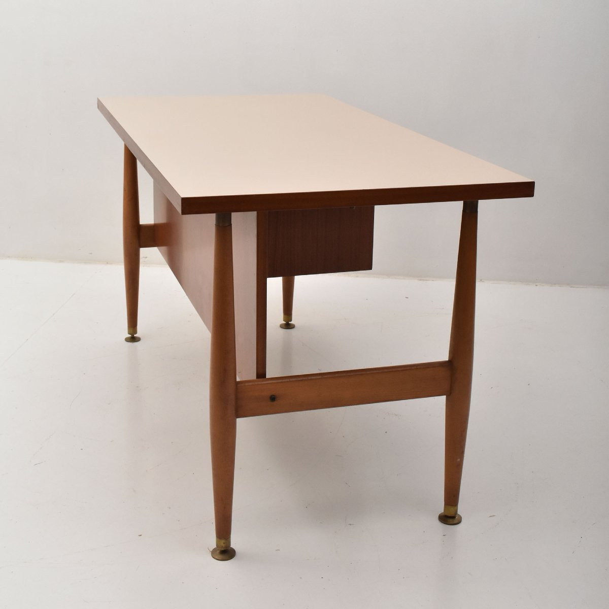 Schirolli-signed Desk, Vintage, Italian Mid-century Modern Design, XX Century. (scr42)-photo-2