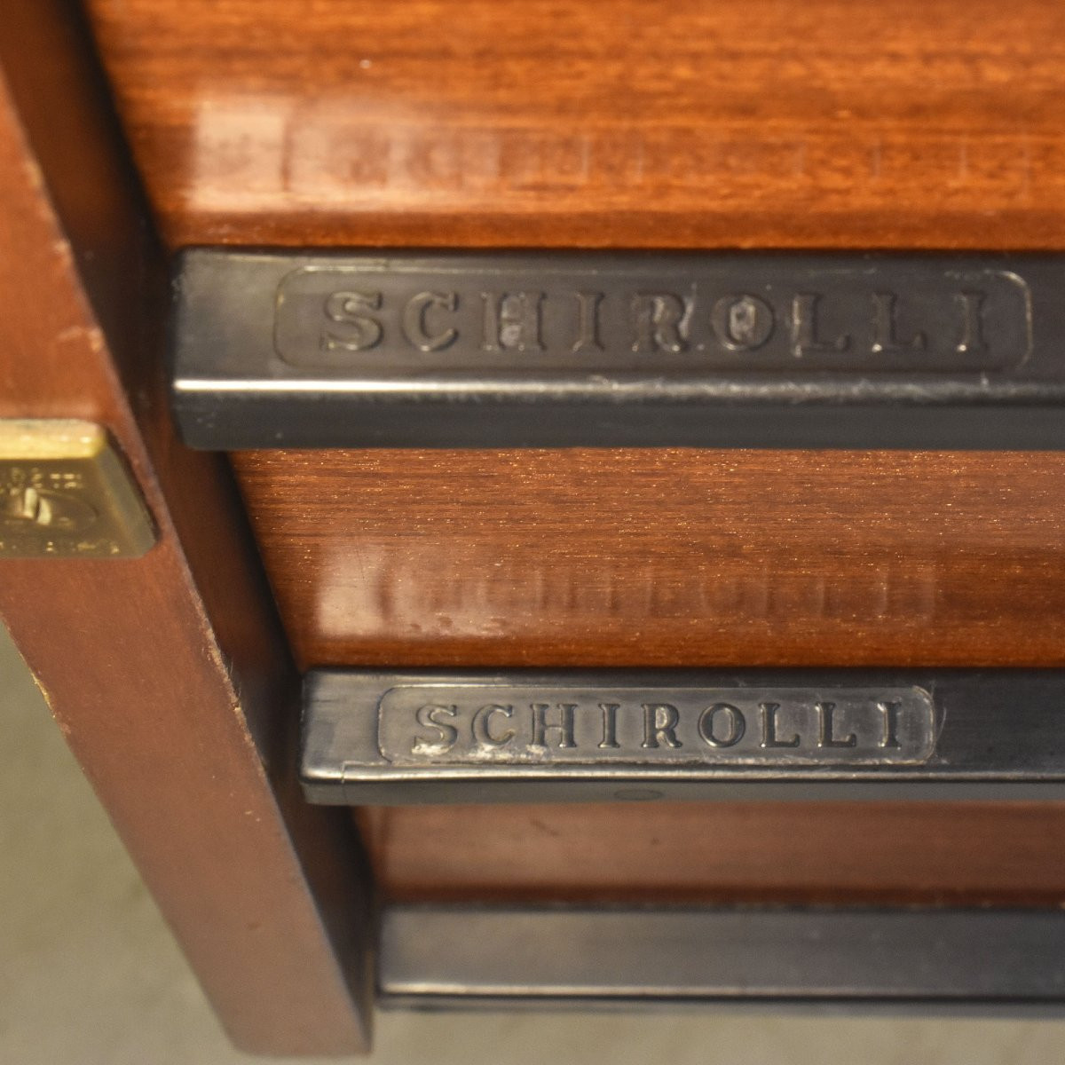 Schirolli-signed Desk, Vintage, Italian Mid-century Modern Design, XX Century. (scr42)-photo-4