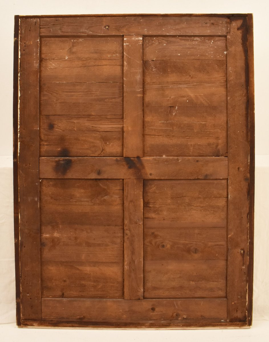 Antique Gold Leaf Wallmirror, Louis Philippe, Rectangular  Mirror Avec Floral Motifs (spr202)-photo-5