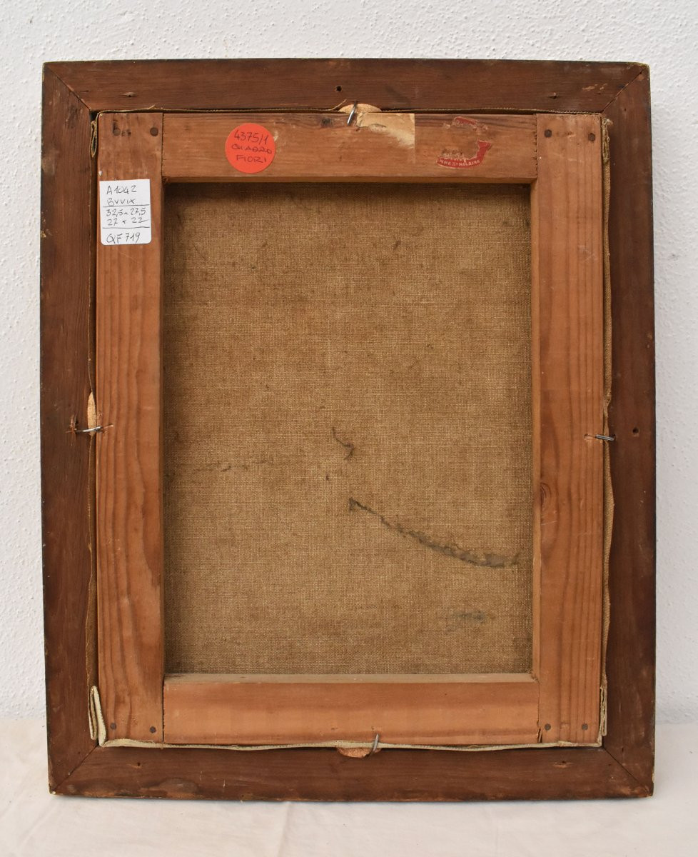 Tableau Fleur, Kees Terlouw, Petite Nature morte, Roses Jaunes, Art Déco  (QF719)-photo-5