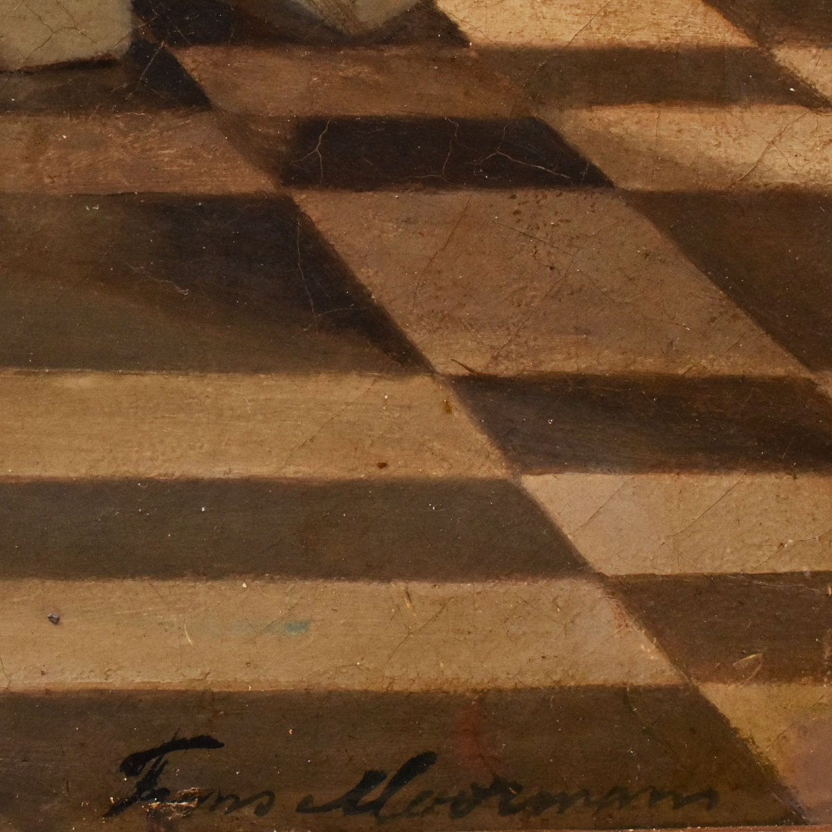 Antique Gentleman And Woman Portrait Painting, Interior Scene, Oil On Canvas, XIX. (qr721)-photo-6