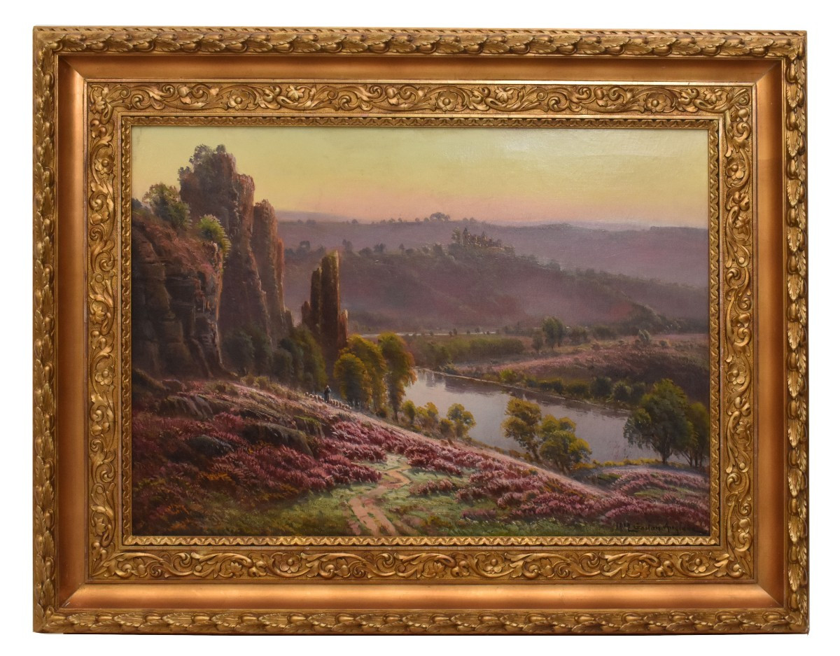 Antique Painting, Gaston Anglade, Landscape Painting, Corrèze, Nature Painting, XX. (qp733)