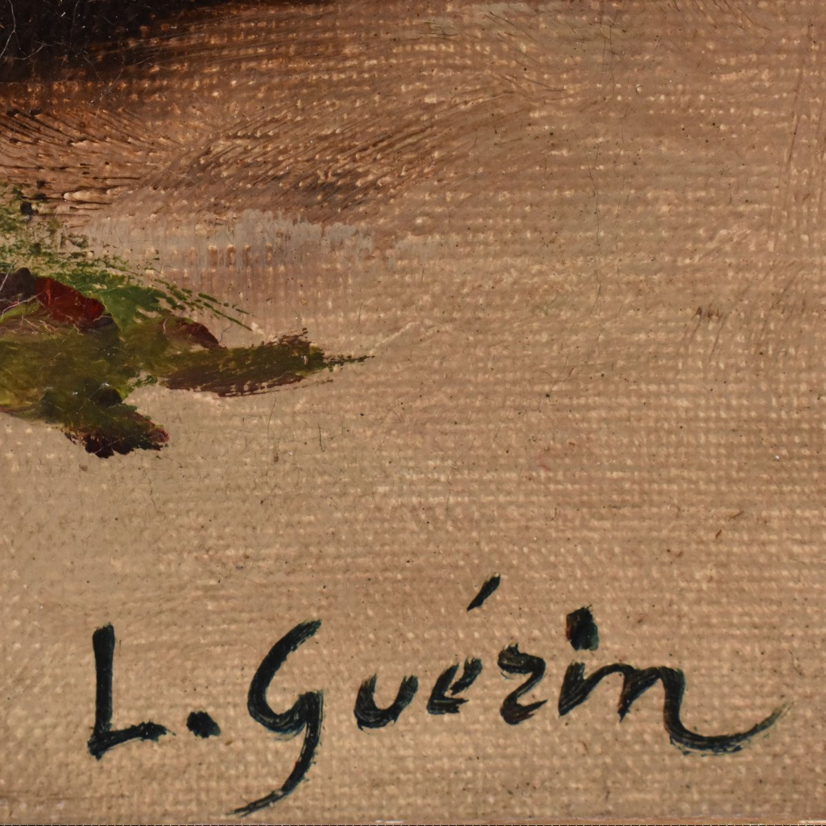 Antique Flower Painting, Small Peonies Flowers, Oil On Canvas, 19th Century. (qf740)-photo-5