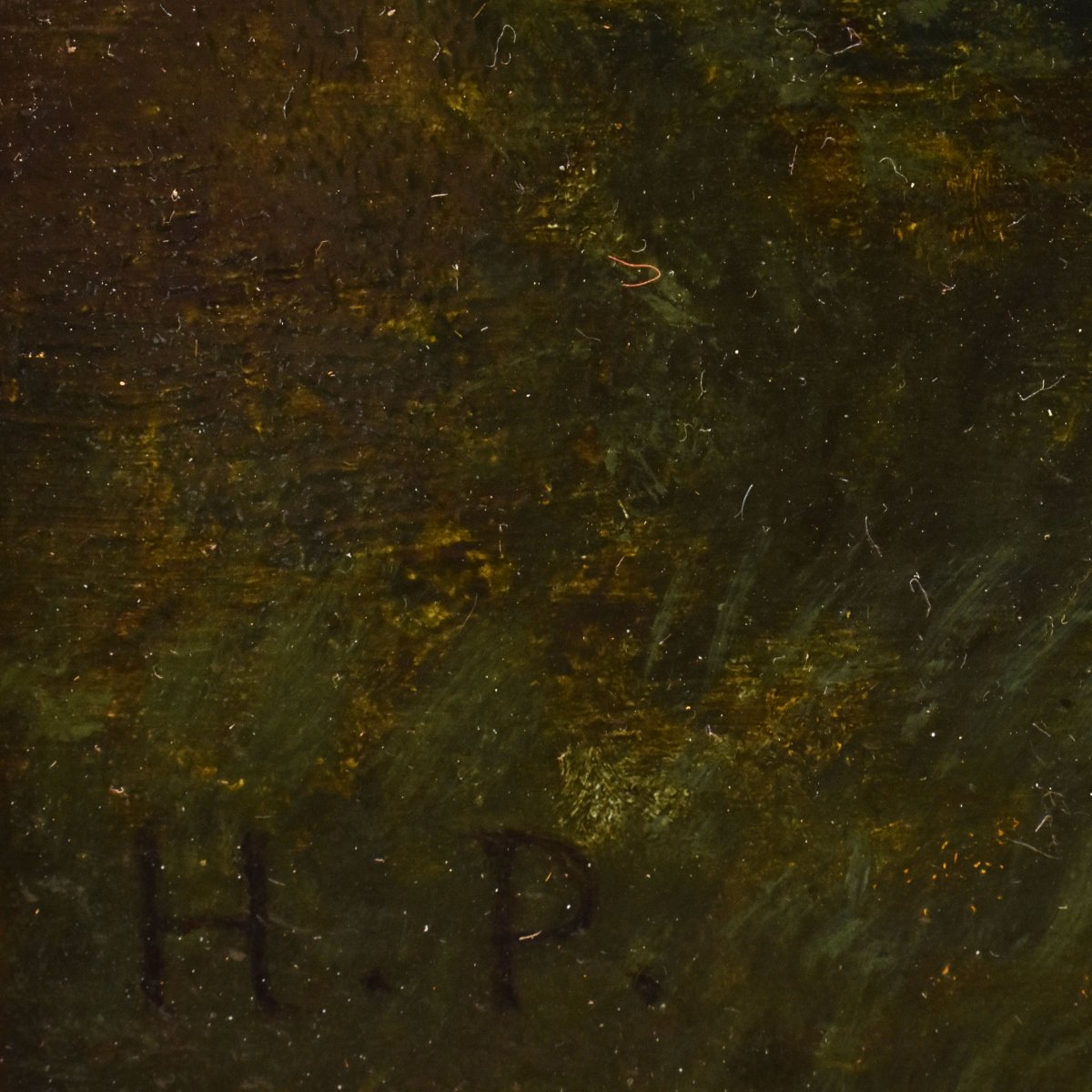 Tableau Ancien, Hector Pron, Petit Paysage Sous Bois, Huile Sur Panneau, XIXème Siècle. (QP755)-photo-3