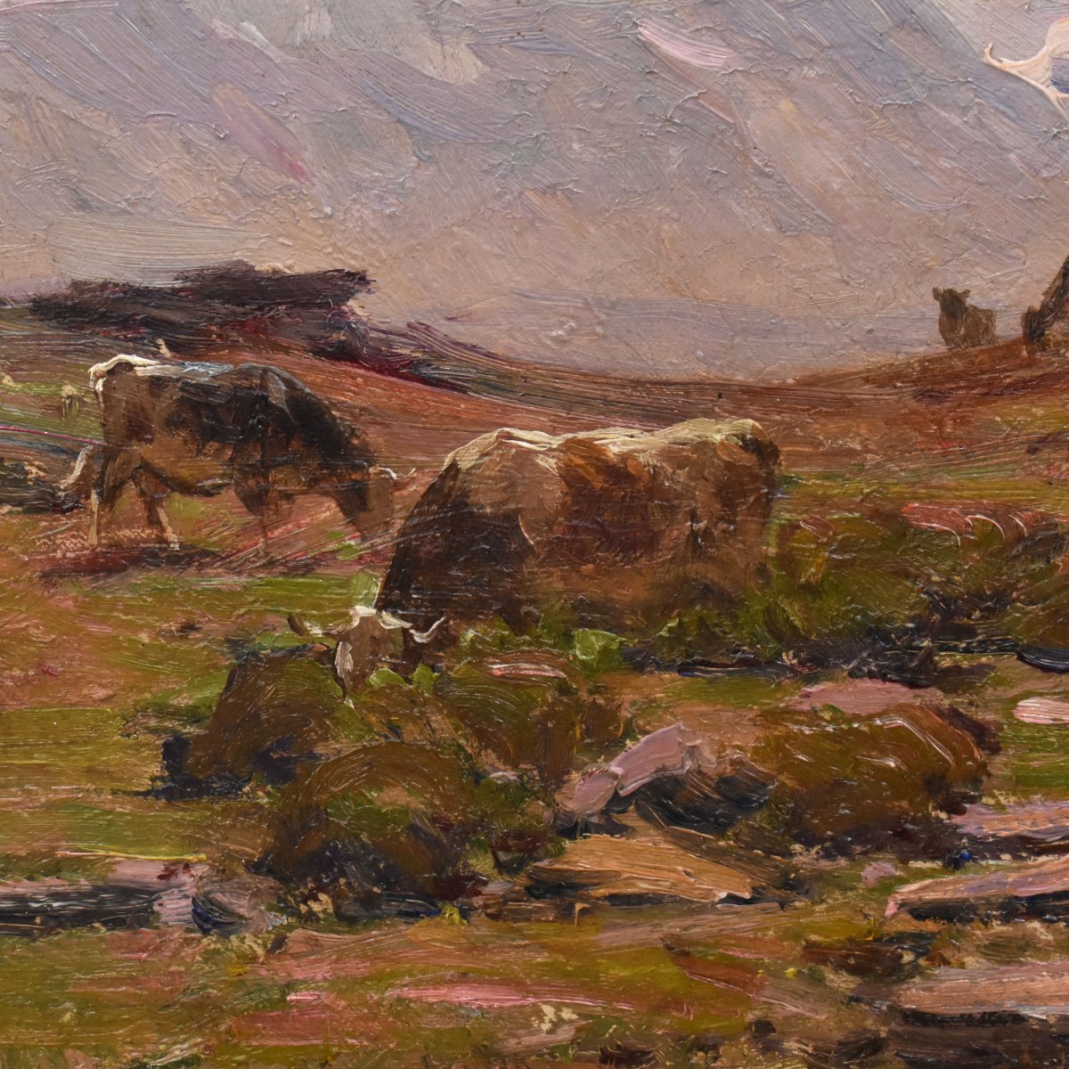 Tableau Ancien, Clovis Frédérick Terraire, Paysage Avec Jeune Bergère, XXè Siècle. (QP762)-photo-1