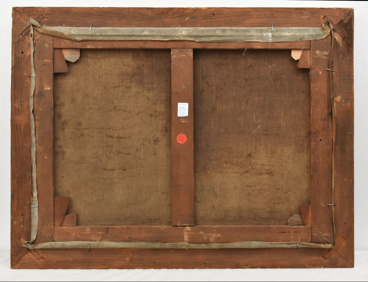 Tableau Ancien, Clovis Frédérick Terraire, Paysage Avec Jeune Bergère, XXè Siècle. (QP762)-photo-6