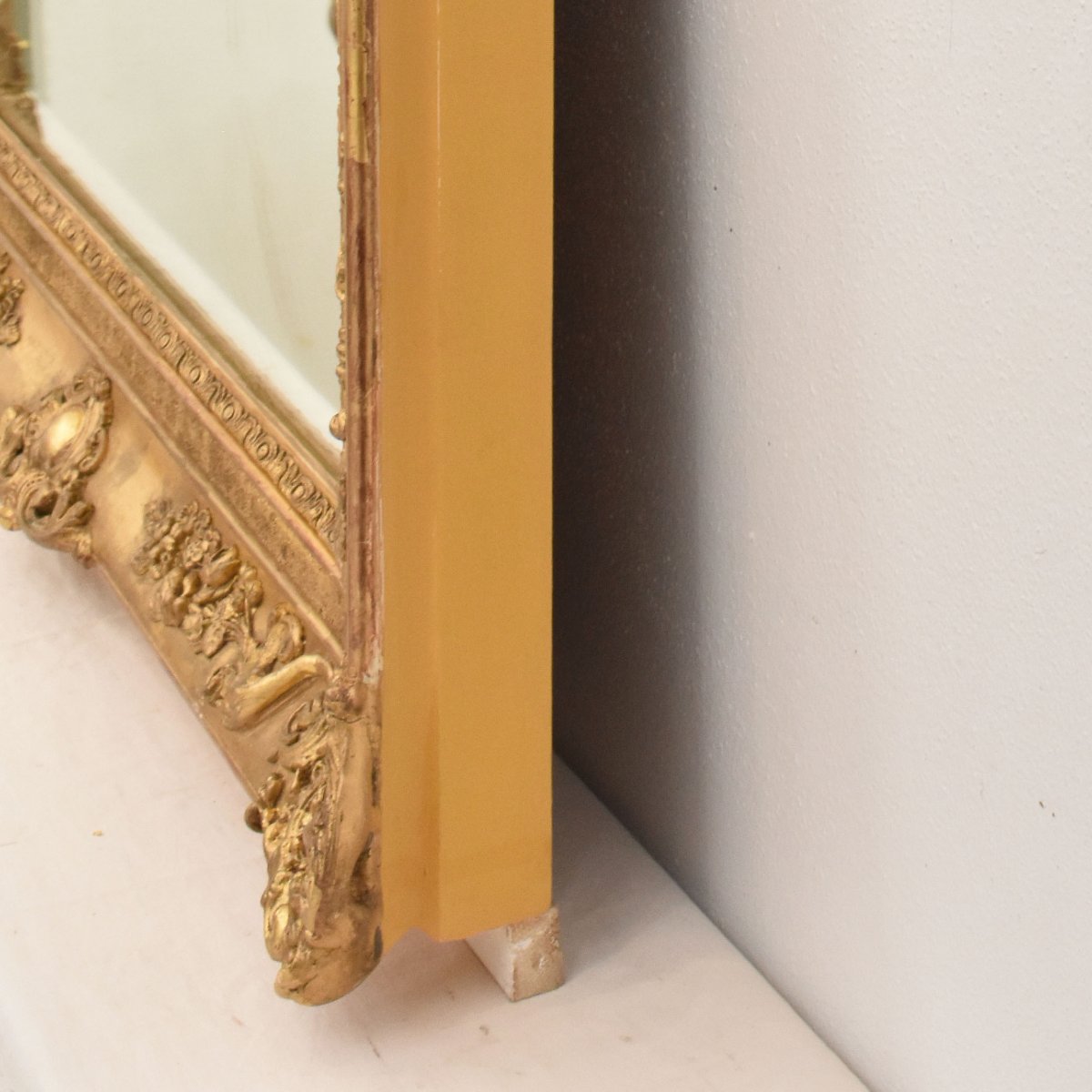 Antique Rectangular Mirror, louis philippe Antique Mirror, Gilded Frame, 19th Century. (spr208)-photo-5