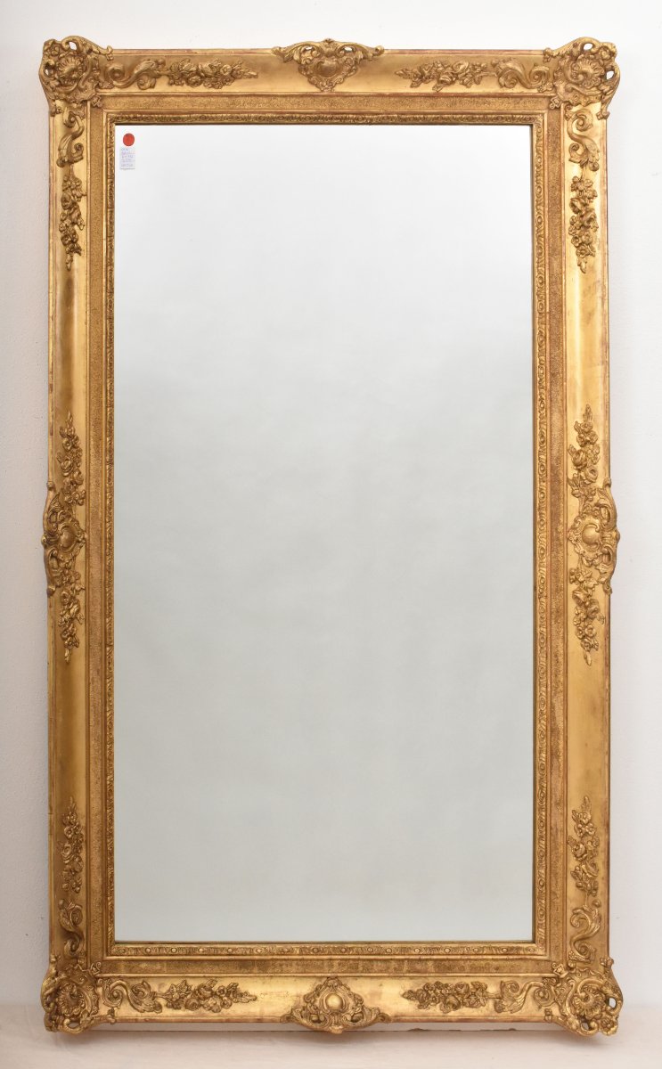 Antique Rectangular Mirror, louis philippe Antique Mirror, Gilded Frame, 19th Century. (spr208)