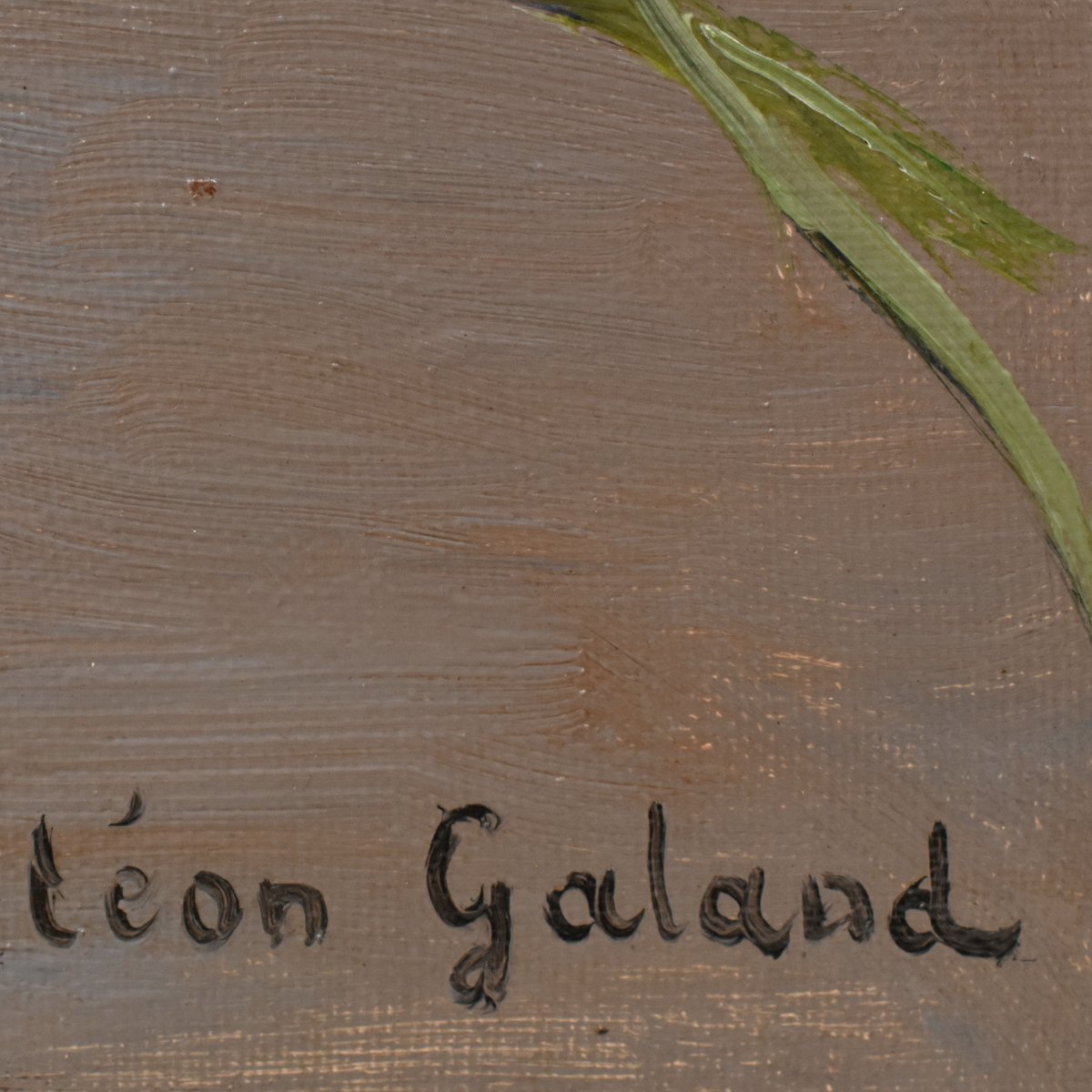 Petite Nature Morte Florale, Léon Laurent Galand, Peinture Fleurs, Œillets, XX (QF768) -photo-5