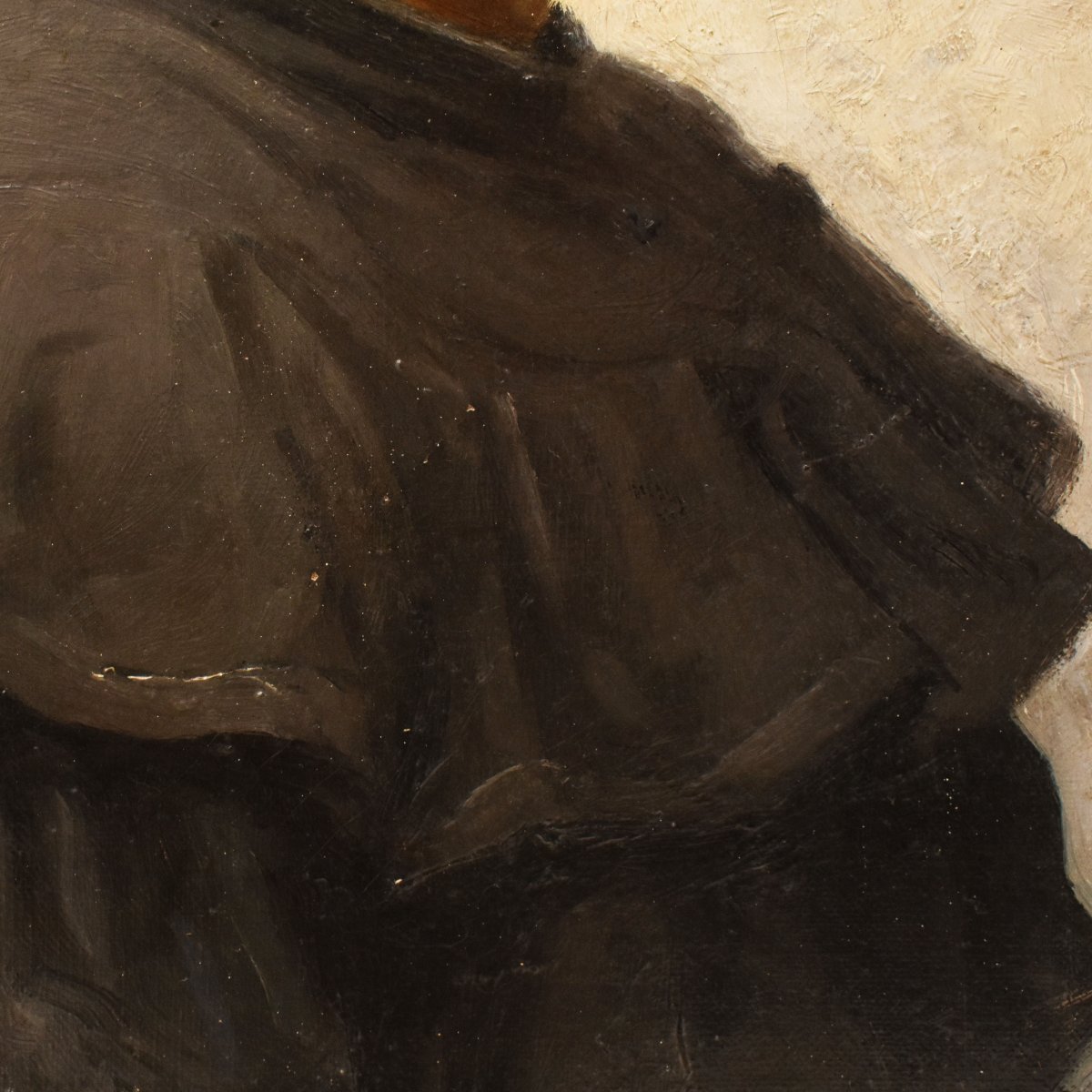 Tableau Ancien, Félix Alfred Bonnet, Portrait De Jeune Femme Avec Tresse, Huile (QR769)-photo-3