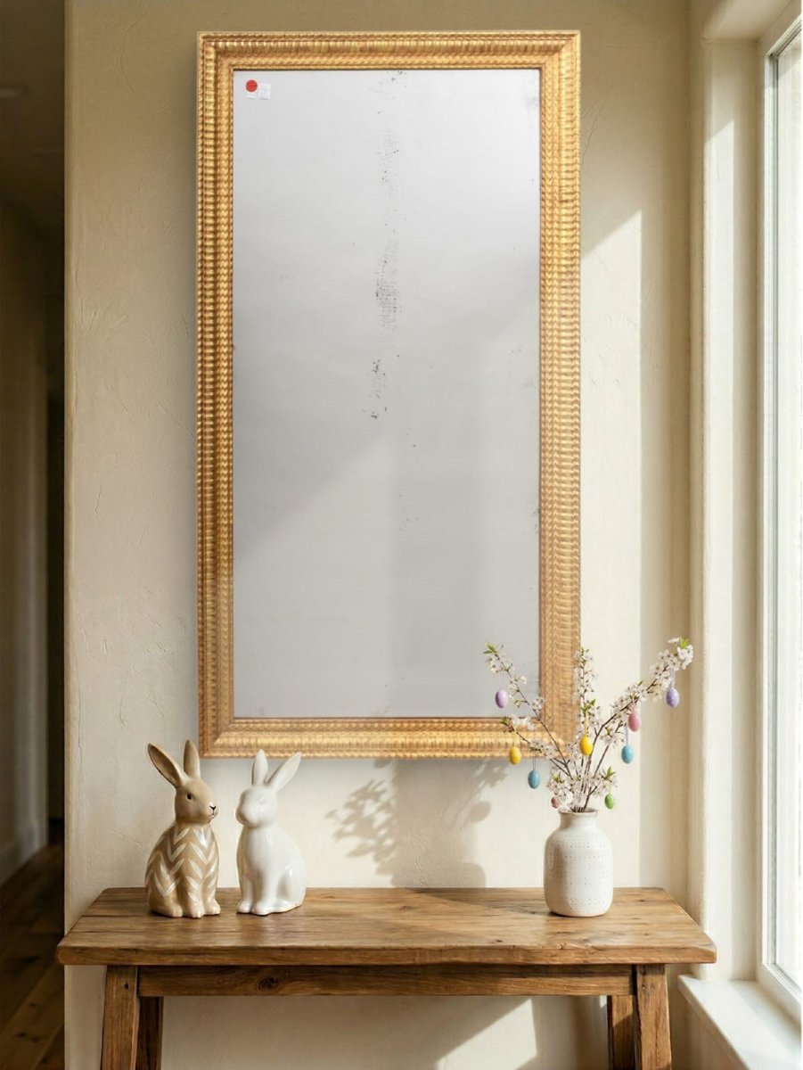 Miroir Louis Philippe, Rectangulaire, Miroir Doré Ancien, XIX Siècle. (SPR209)-photo-2