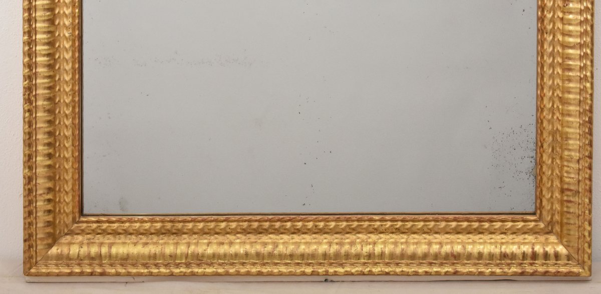 Miroir Louis Philippe, Rectangulaire, Miroir Doré Ancien, XIX Siècle. (SPR209)-photo-1