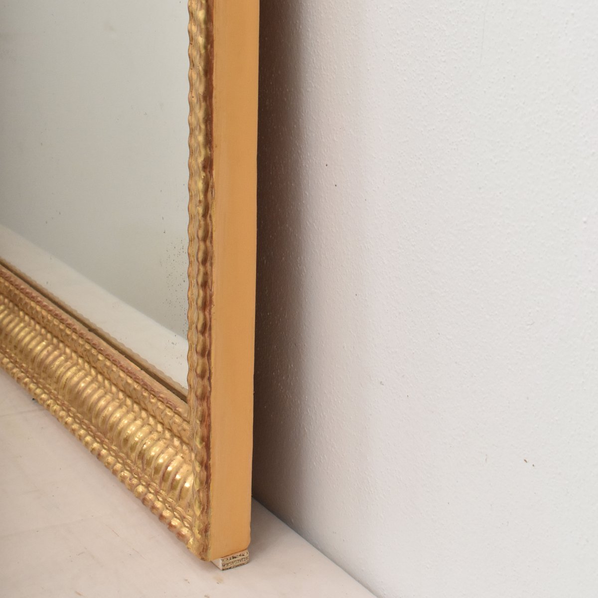 Miroir Louis Philippe, Rectangulaire, Miroir Doré Ancien, XIX Siècle. (SPR209)-photo-5